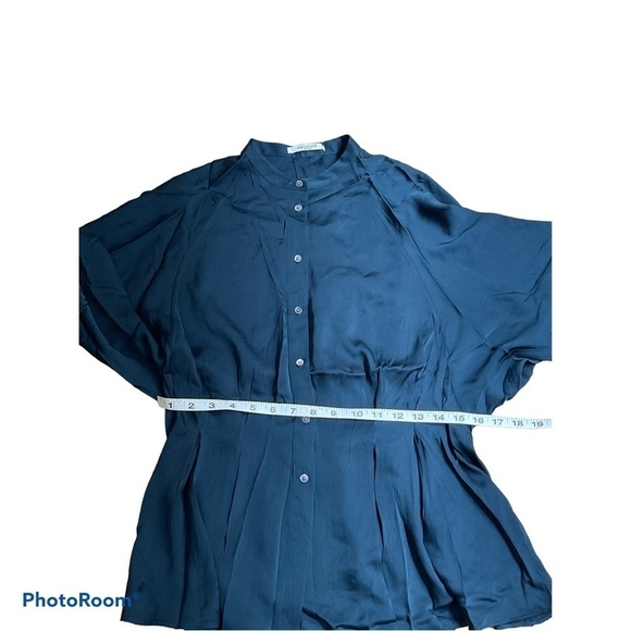 MM. LAFLEUR The Sontag Top - Teal  Green Stretch Silk top size small - Picture 9 of 11